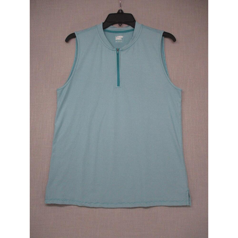 Lands End Turquoise Sporty Preppy Athleisure Sleeveless‎ Top Womens Size Medium